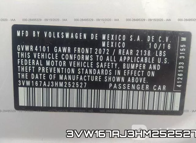 3VW167AJ3HM252527 фото 10