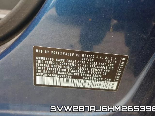 3VW2B7AJ6HM265398 фото 2