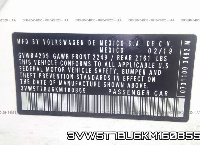 3VW5T7BU6KM160855 фото 10