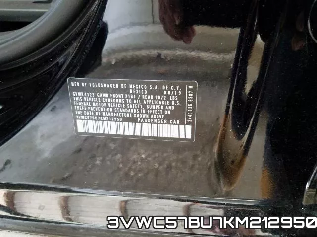 3VWC57BU7KM212950 фото 2