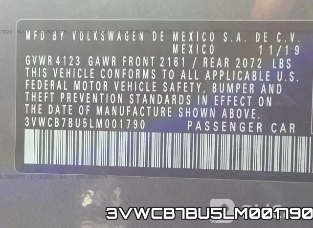 3VWCB7BU5LM001790 фото 10
