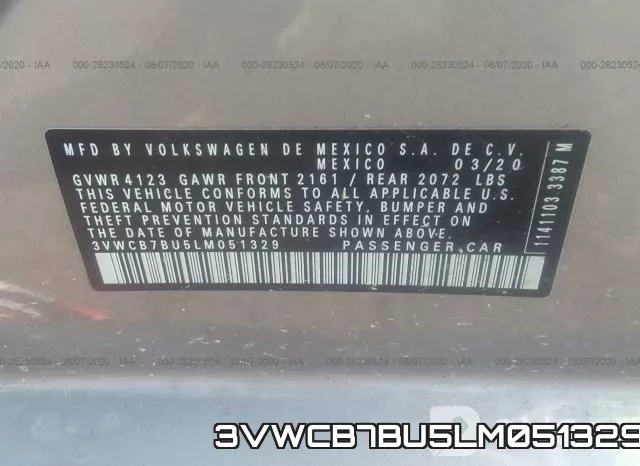 3VWCB7BU5LM051329 фото 9