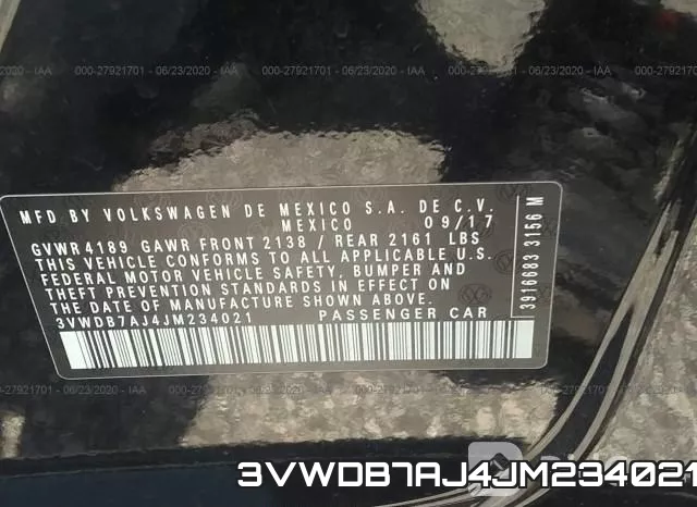 3VWDB7AJ4JM234021 фото 10