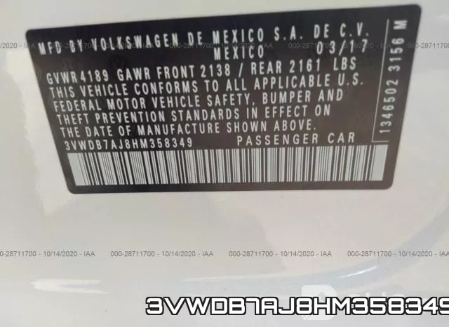 3VWDB7AJ8HM358349 фото 10
