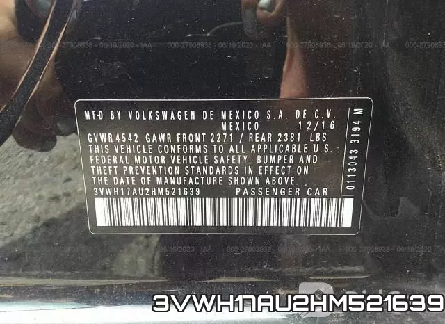 3VWH17AU2HM521639 фото 10
