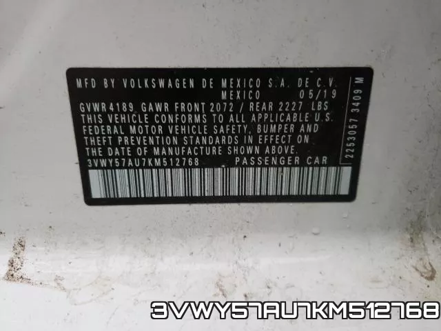 3VWY57AU7KM512768 фото 2
