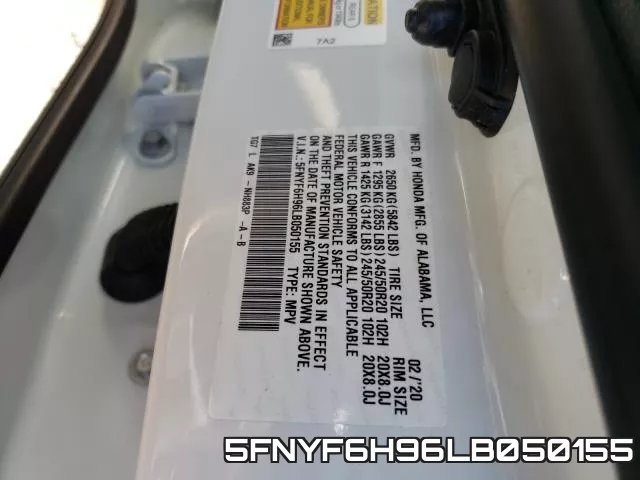 5FNYF6H96LB050155 фото 2
