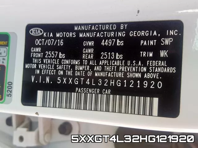 5XXGT4L32HG121920 фото 2