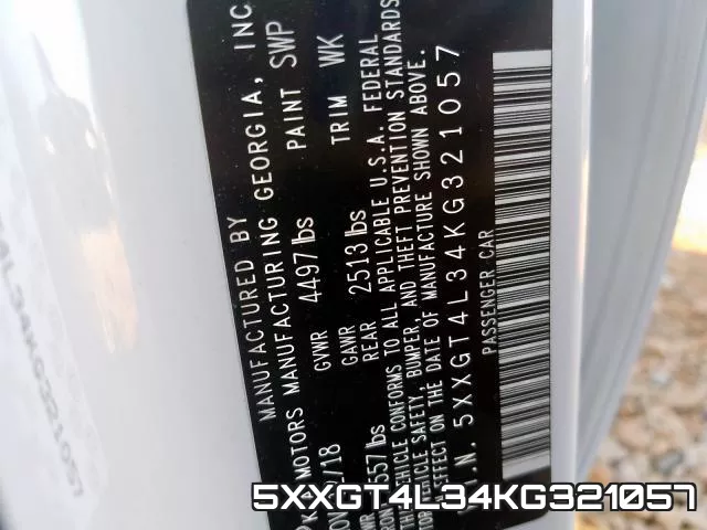 5XXGT4L34KG321057 фото 2