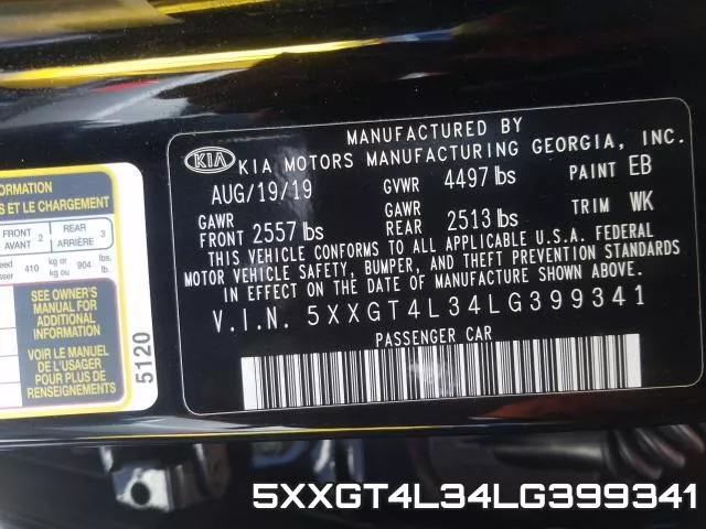 5XXGT4L34LG399341 фото 2