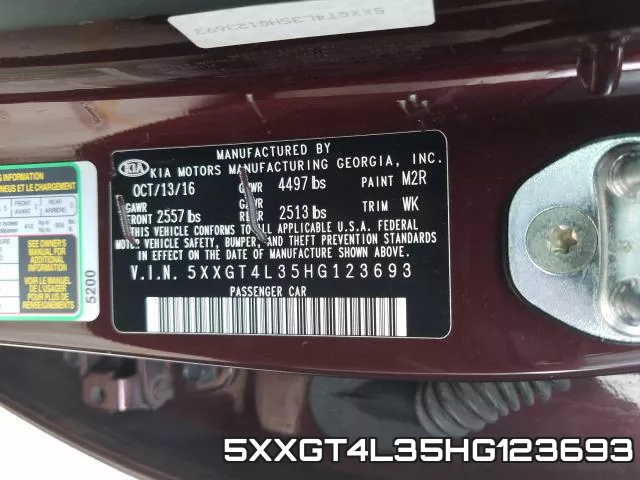 5XXGT4L35HG123693 фото 2
