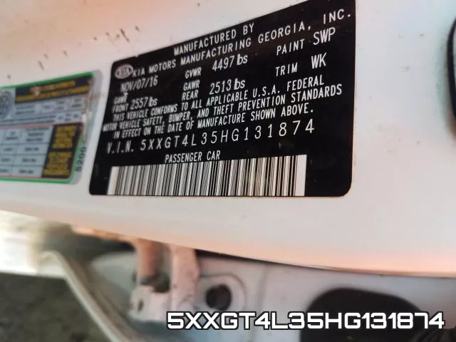 5XXGT4L35HG131874 фото 2