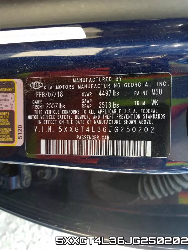 5XXGT4L36JG250202 фото 2