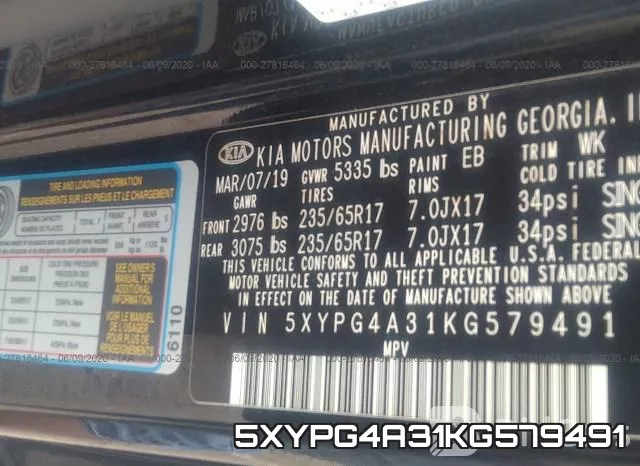 5XYPG4A31KG579491 фото 10