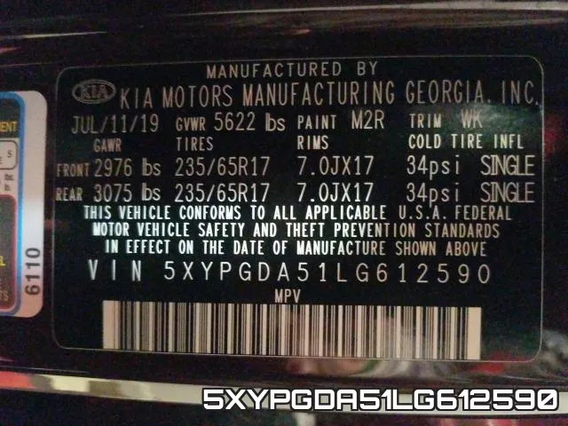5XYPGDA51LG612590 фото 2