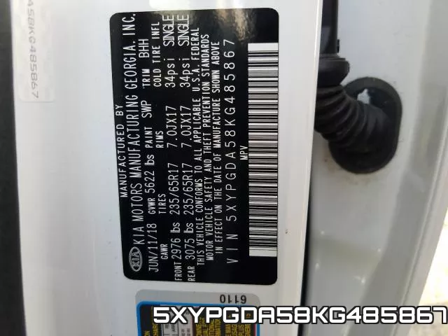 5XYPGDA58KG485867 фото 2