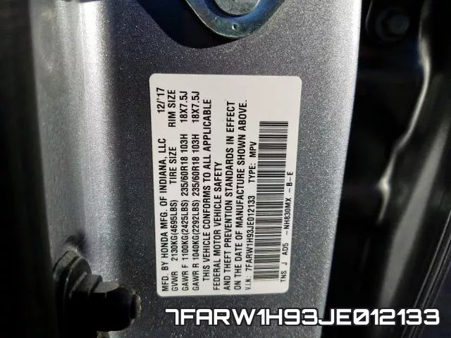 7FARW1H93JE012133 фото 2