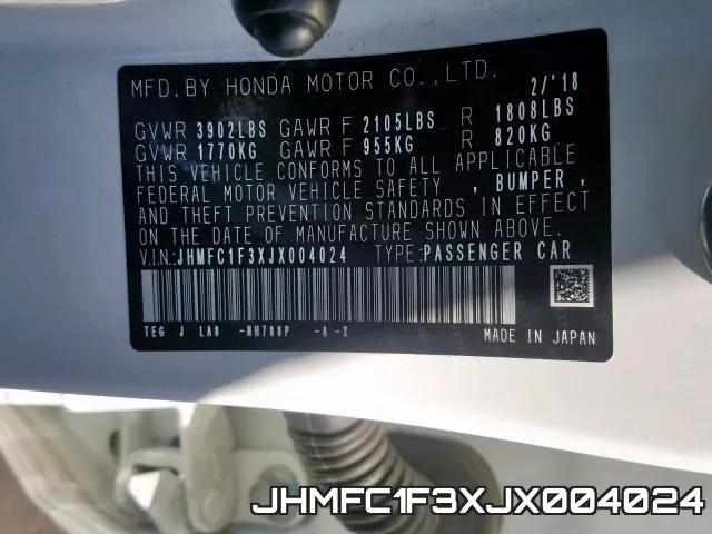 JHMFC1F3XJX004024 фото 2