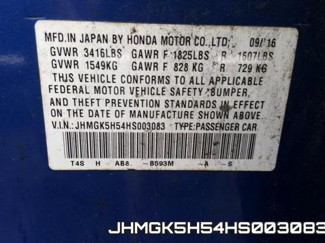 JHMGK5H54HS003083 фото 2