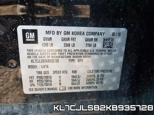 KL7CJLSB2KB935728 фото 2
