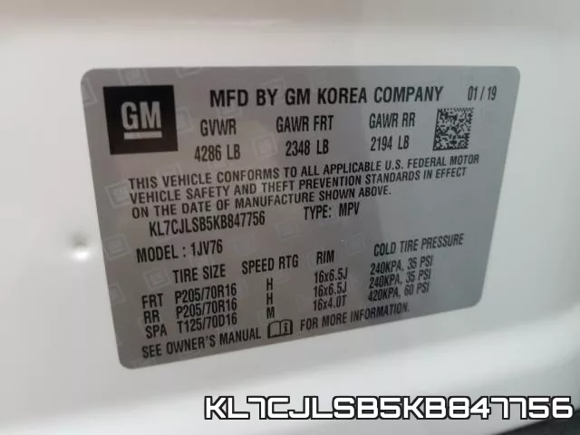 KL7CJLSB5KB847756 фото 2