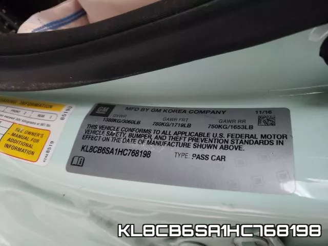 KL8CB6SA1HC768198 фото 2