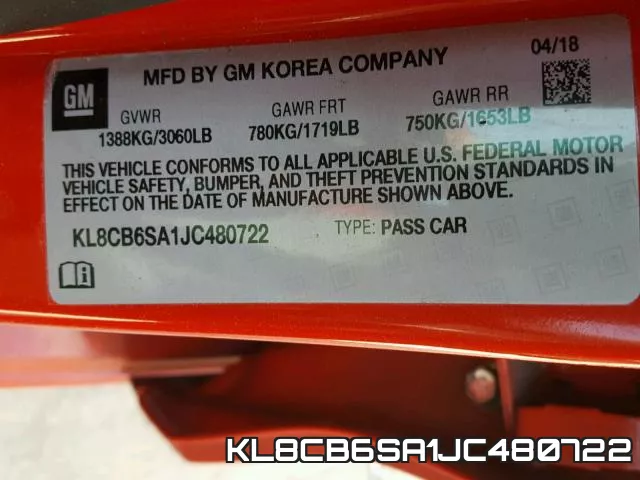 KL8CB6SA1JC480722 фото 2