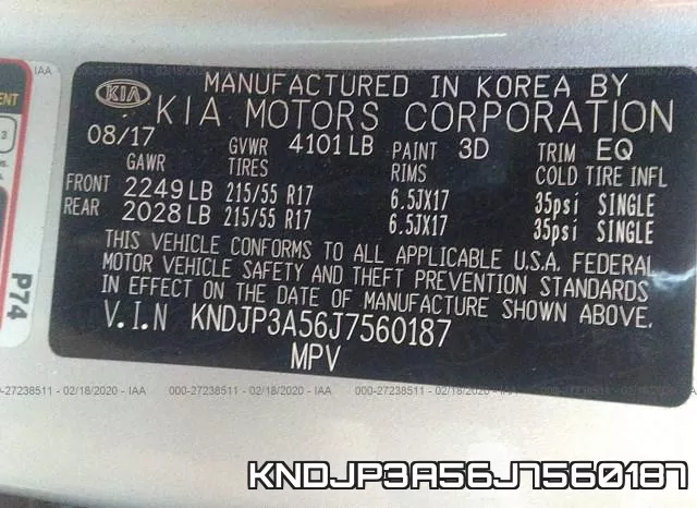 KNDJP3A56J7560187 фото 10