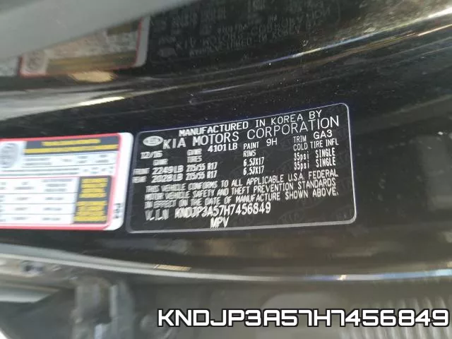 KNDJP3A57H7456849 фото 2
