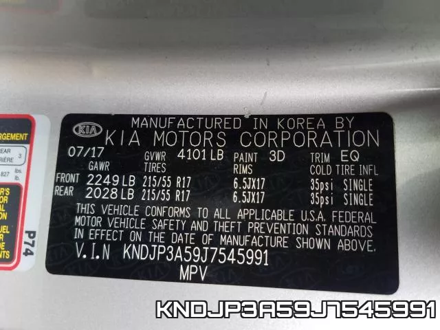KNDJP3A59J7545991 фото 2