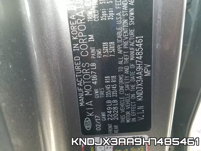 KNDJX3AA9H7485461 фото 2
