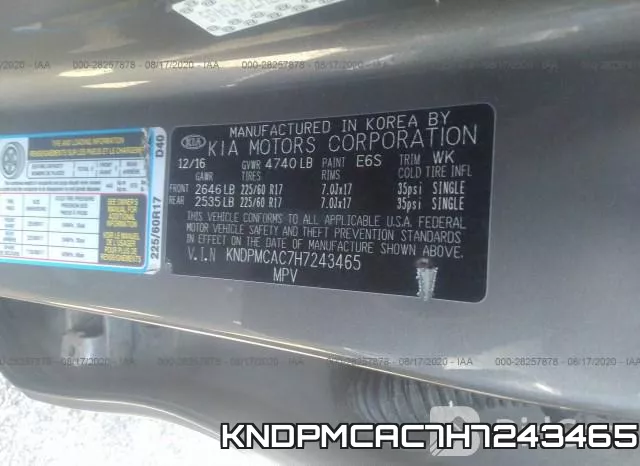 KNDPMCAC7H7243465 фото 10