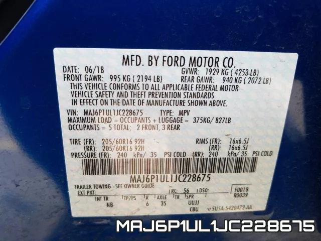 MAJ6P1UL1JC228675 фото 2