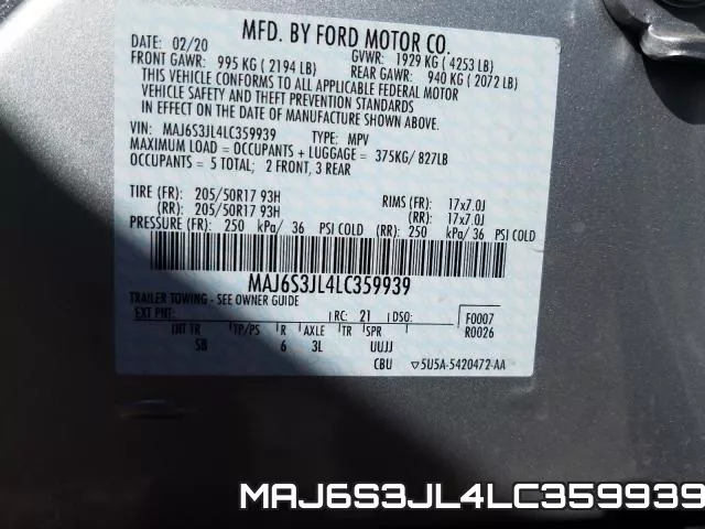 MAJ6S3JL4LC359939 фото 2