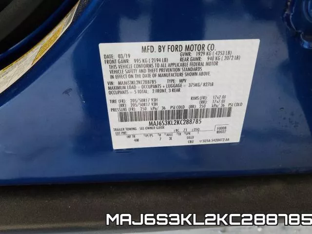 MAJ6S3KL2KC288785 фото 2