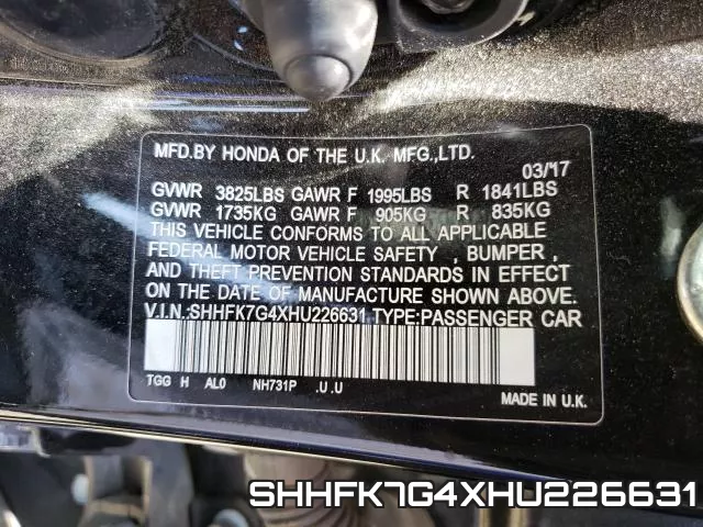 SHHFK7G4XHU226631 фото 2