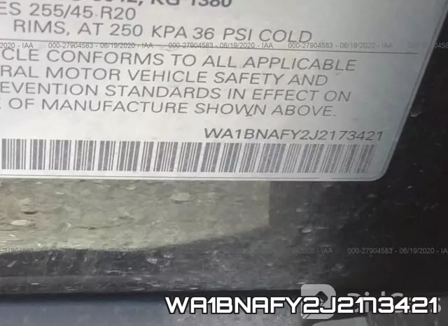 WA1BNAFY2J2173421 фото 10