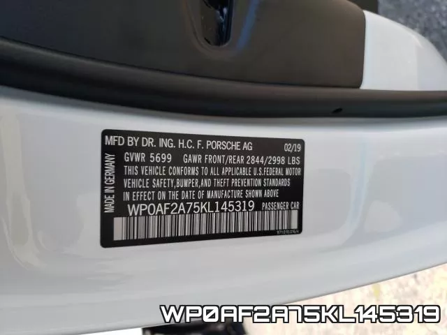 WP0AF2A75KL145319 фото 2