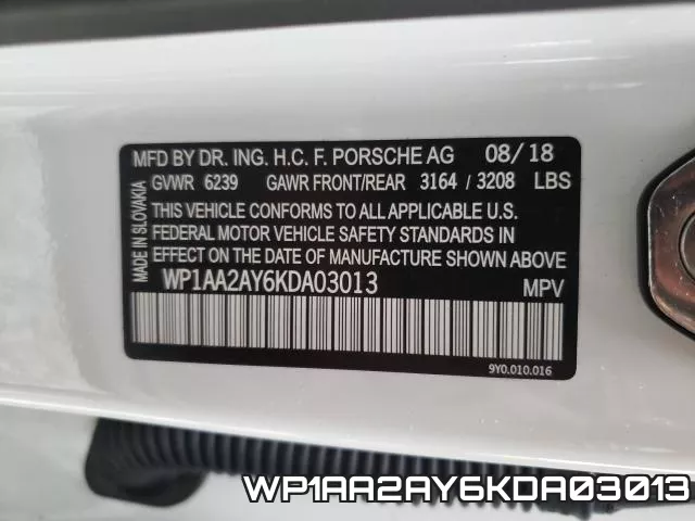 WP1AA2AY6KDA03013 фото 2