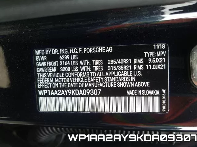 WP1AA2AY9KDA09307 фото 2
