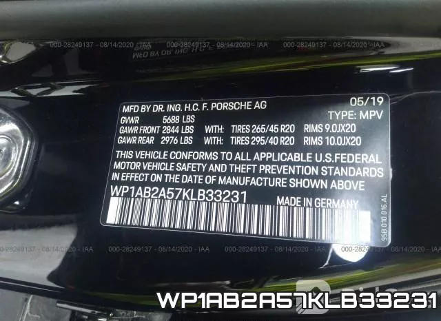 WP1AB2A57KLB33231 фото 10
