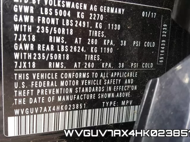 WVGUV7AX4HK023851 фото 2