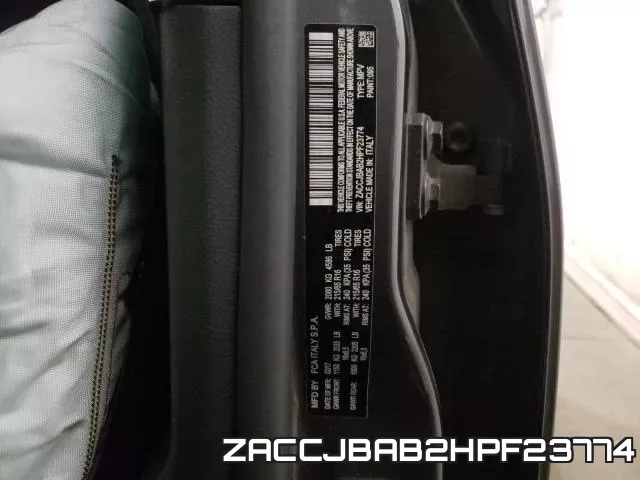 ZACCJBAB2HPF23774 фото 2