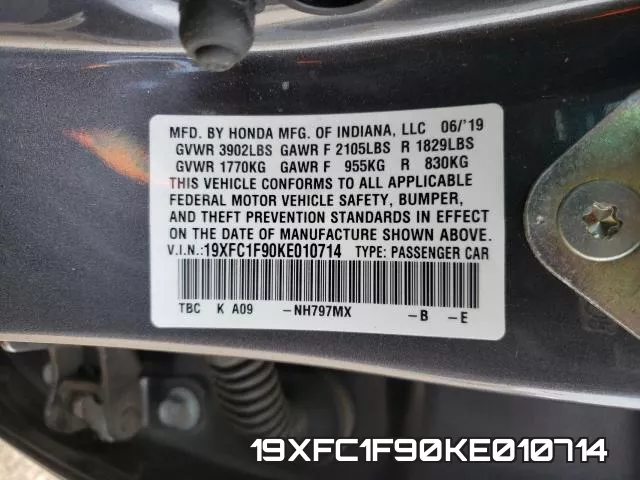 19XFC1F90KE010714 фото 2