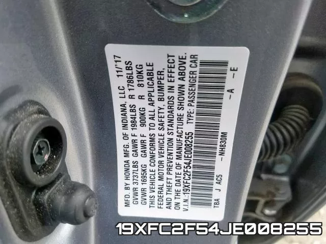 19XFC2F54JE008255 фото 2