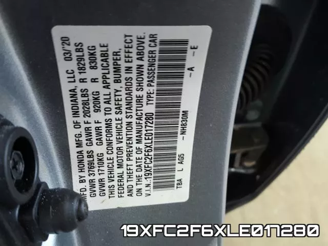 19XFC2F6XLE017280 фото 2