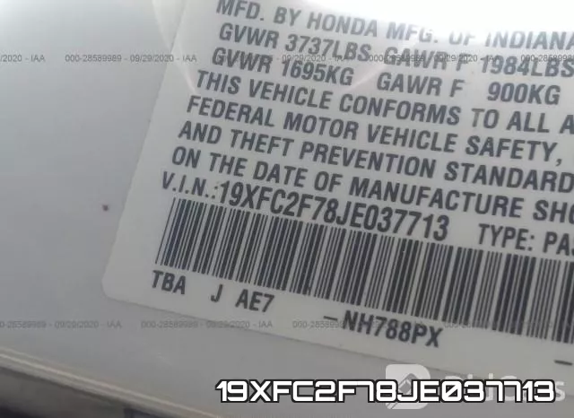 19XFC2F78JE037713 фото 10