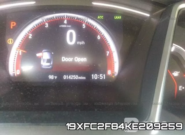 19XFC2F84KE209259 фото 7