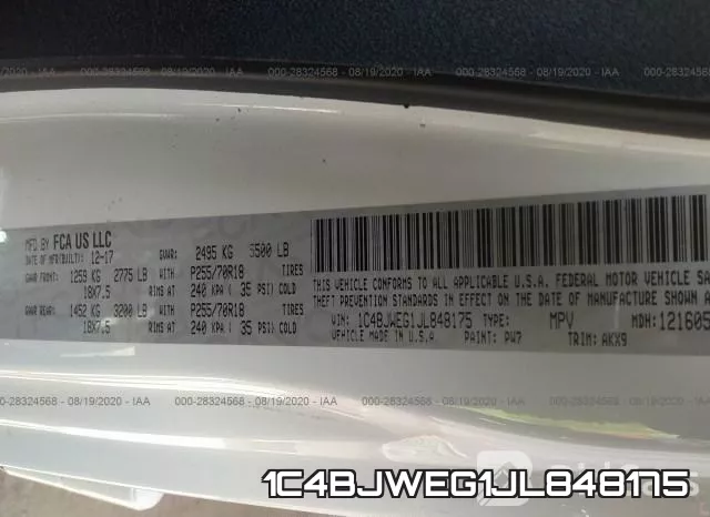 1C4BJWEG1JL848175 фото 8