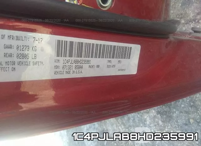 1C4PJLAB8HD235991 фото 10